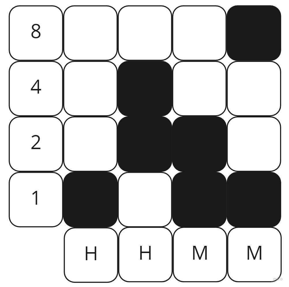 A schematic representation of a binary clock set to 16:39.